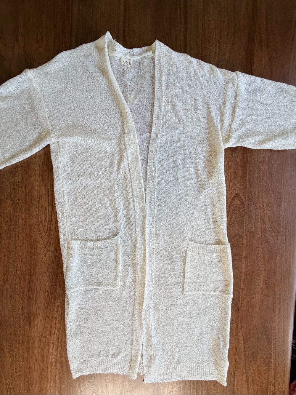 POL Cream Open-Front Women's Long Cardigan